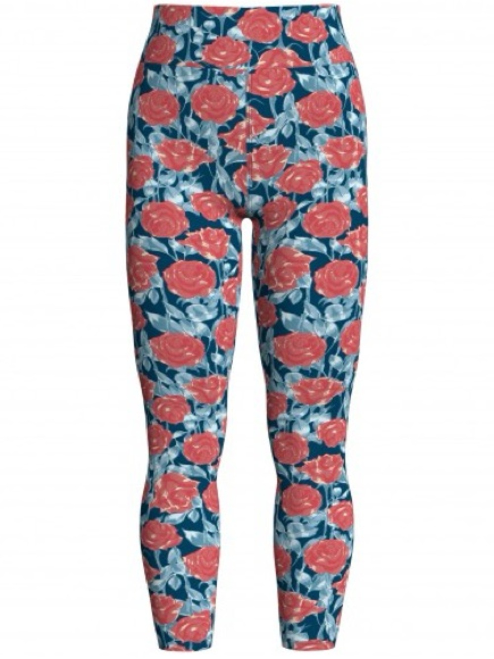 LuLaRoe Navy Leggings with Red Rose Print size OS